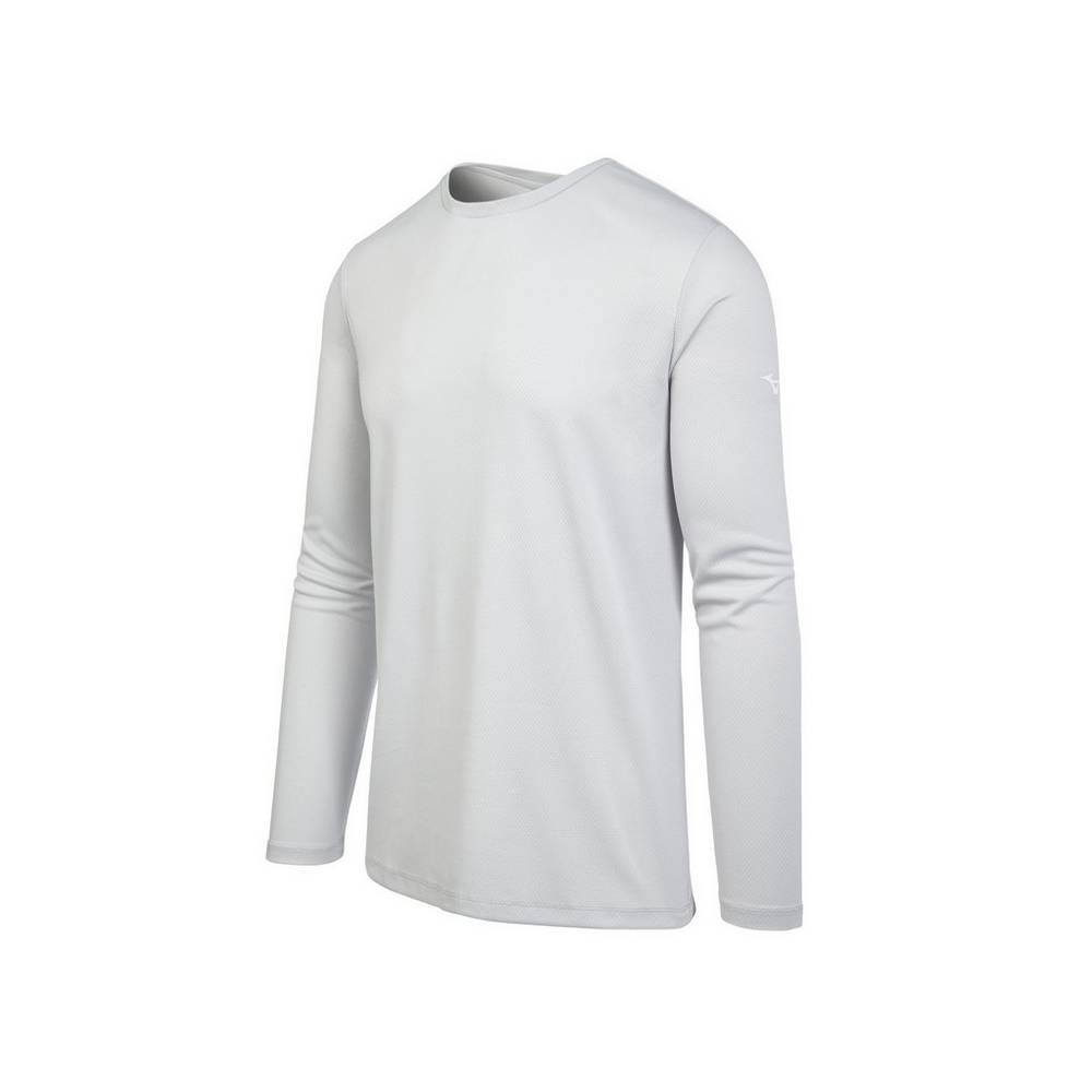 Mizuno Long Sleeve - Erkek Tişört - Gri Türkiye (YZCOHK-638)